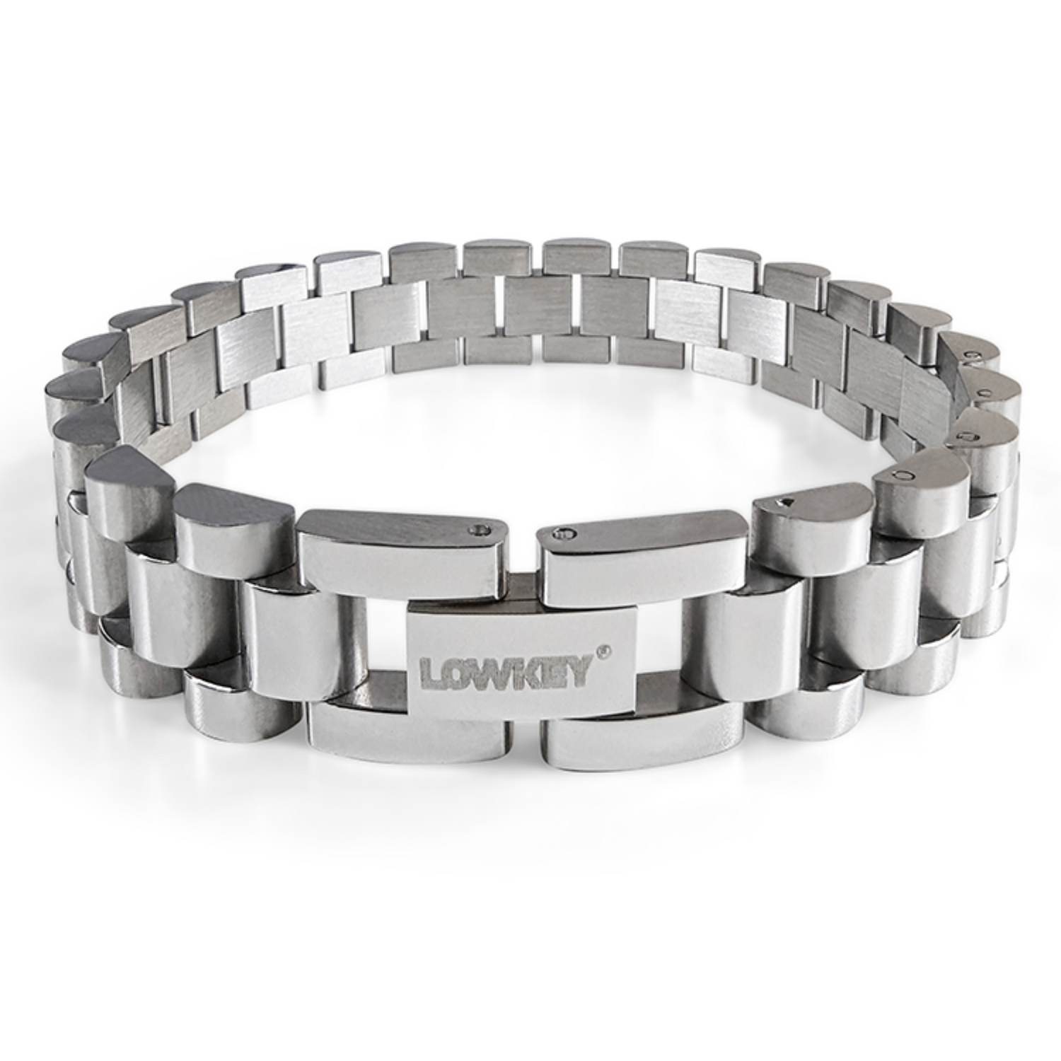 Lowkey® Panzerkette Armband 18-21cm (Silber)