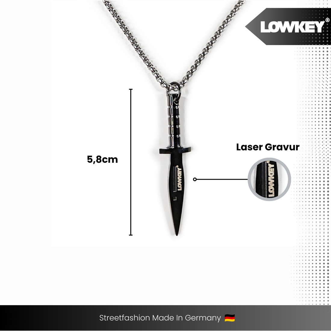 Lowkey® Dolch Kette (Schwarz)