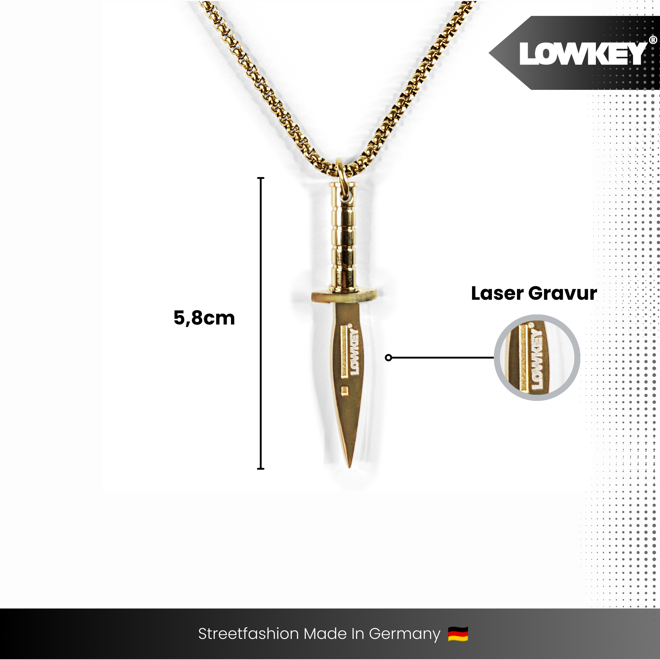 Lowkey® Dolch Kette (Gold)