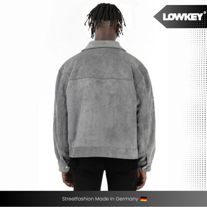 Lowkey® Kunstlederjacke Wildleder Optik (Grau)