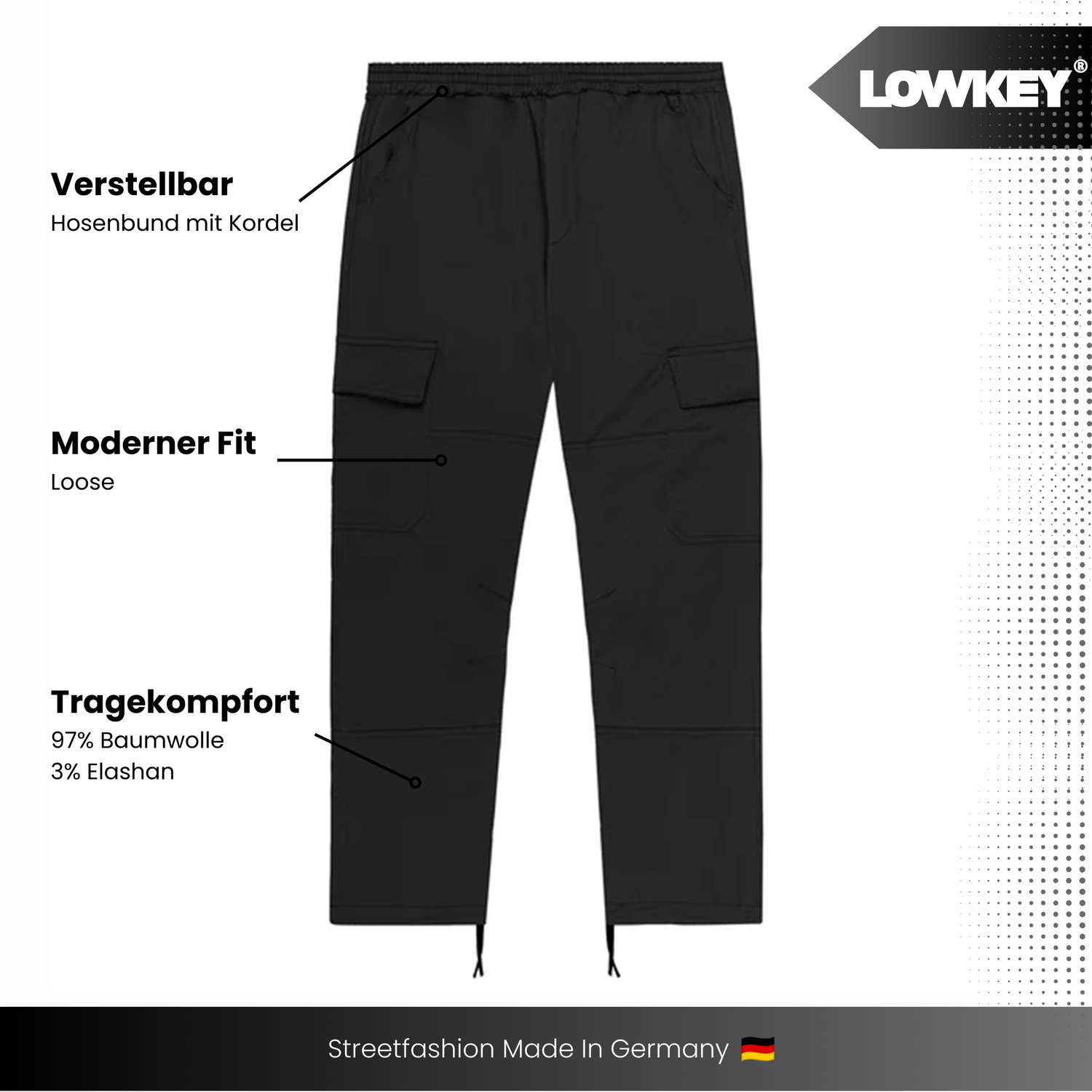 Lowkey® Cargo Hose (Schwarz)