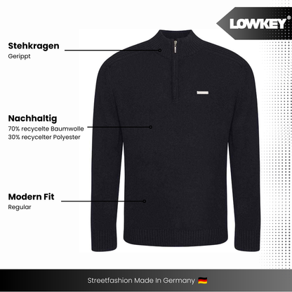 Lowkey® 1/4 Zip Sweater (Schwarz)