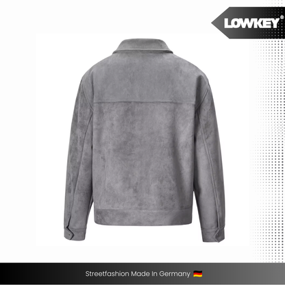 Lowkey® Kunstlederjacke Wildleder Optik (Grau)