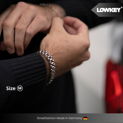 Lowkey® Panzerkette Armband 18-21cm (Silber)