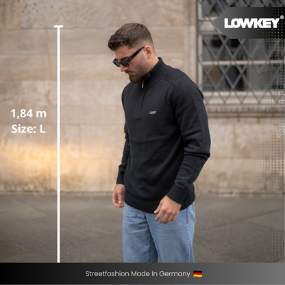 Lowkey® 1/4 Zip Sweater (Schwarz)