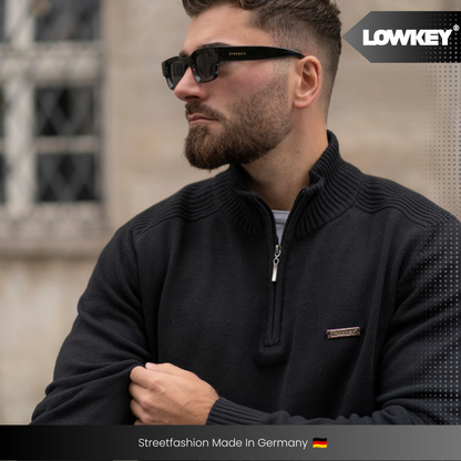 Lowkey® 1/4 Zip Sweater (Schwarz)