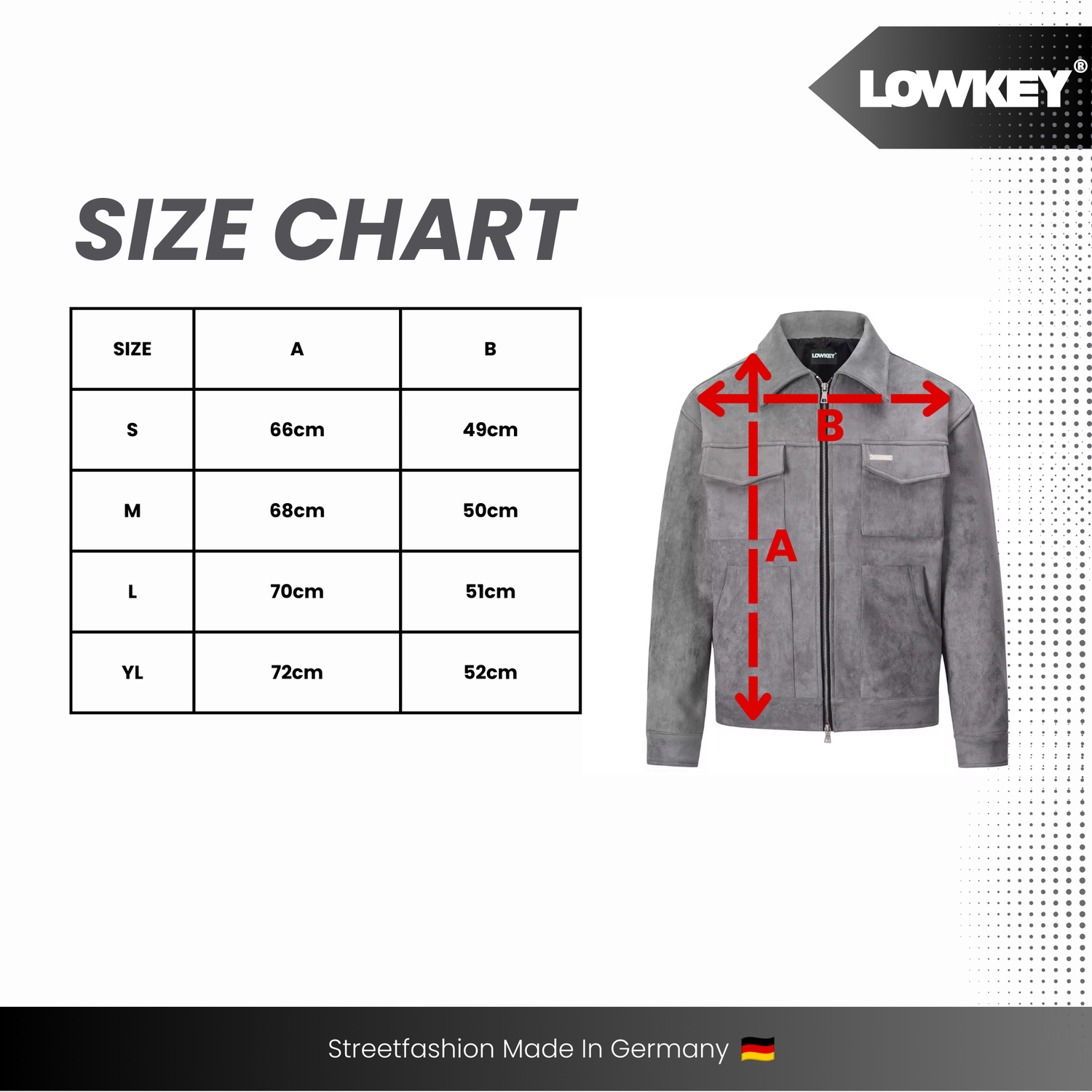 Lowkey® Kunstlederjacke Wildleder Optik (Grau)