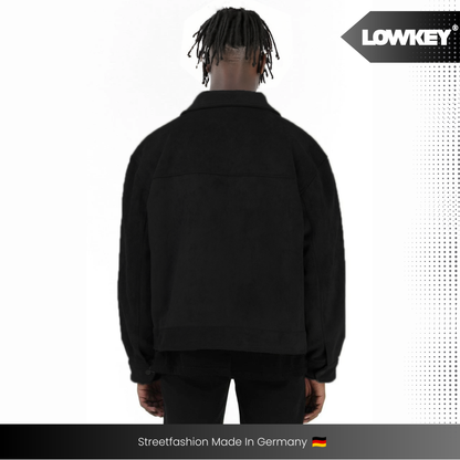 Lowkey® Kunstlederjacke Wildleder Optik (Schwarz)