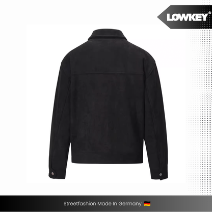 Lowkey® Kunstlederjacke Wildleder Optik (Schwarz)