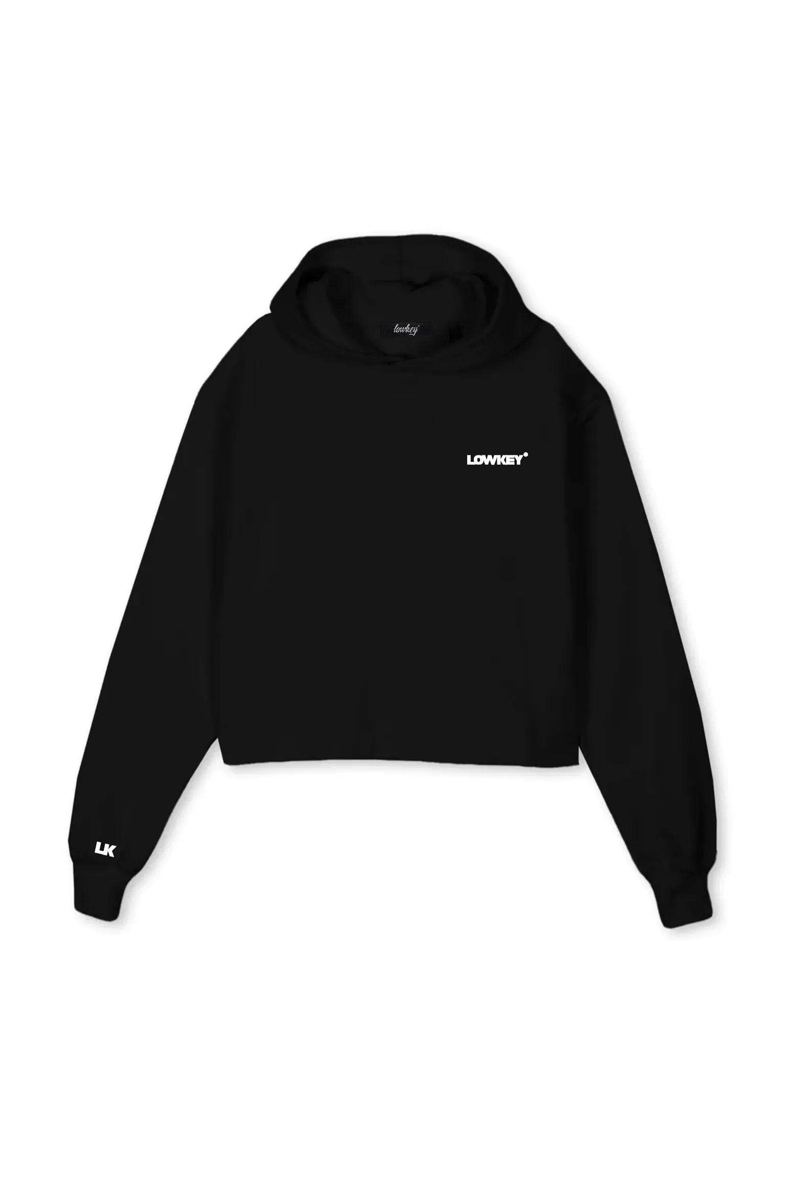 Lowkey® Cropped Basic Logo Hoodie Women Cut