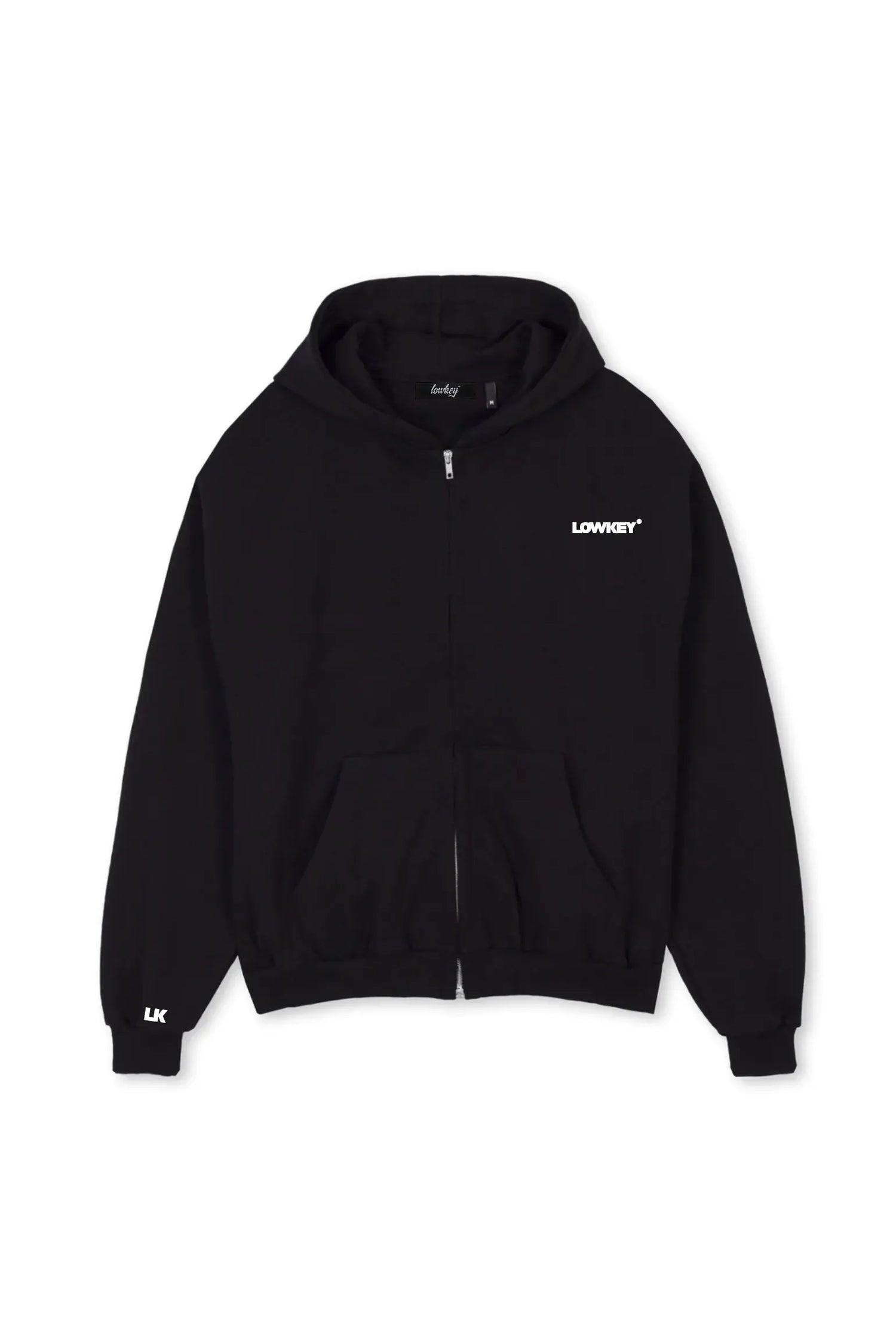 Lowkey® Heavy Oversized Basic Logo Zip Hoodie