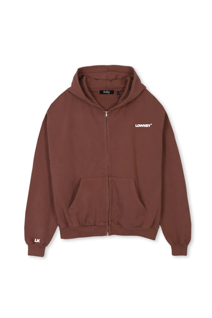 Lowkey® Heavy Oversized Basic Logo Zip Hoodie