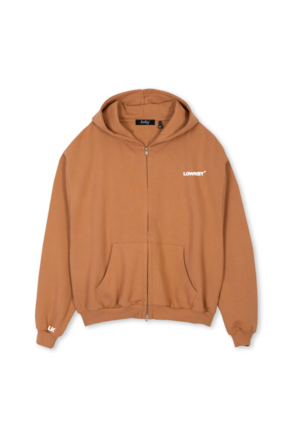 Lowkey® Heavy Oversized Basic Logo Zip Hoodie