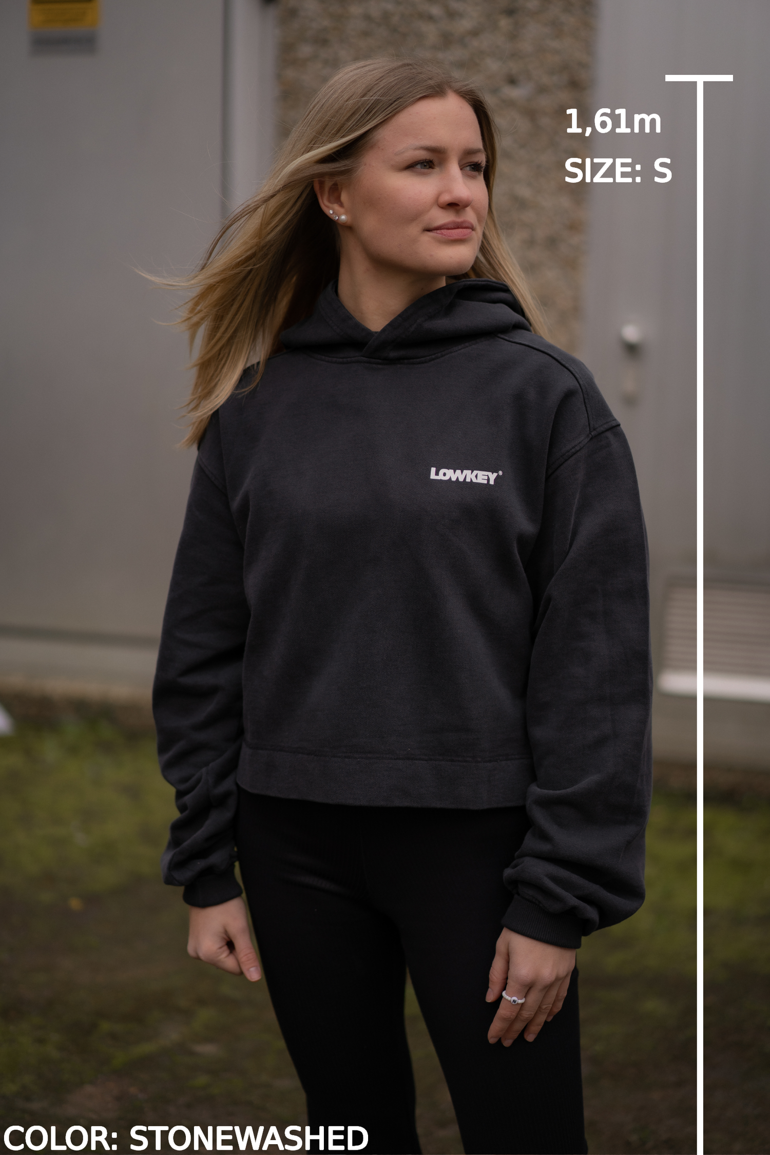 Lowkey® Cropped Basic Logo Hoodie Women Cut