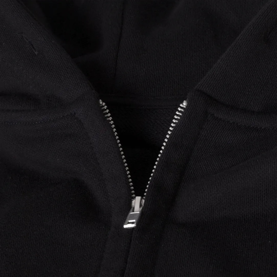 Lowkey® Heavy Oversized Basic Logo Zip Hoodie