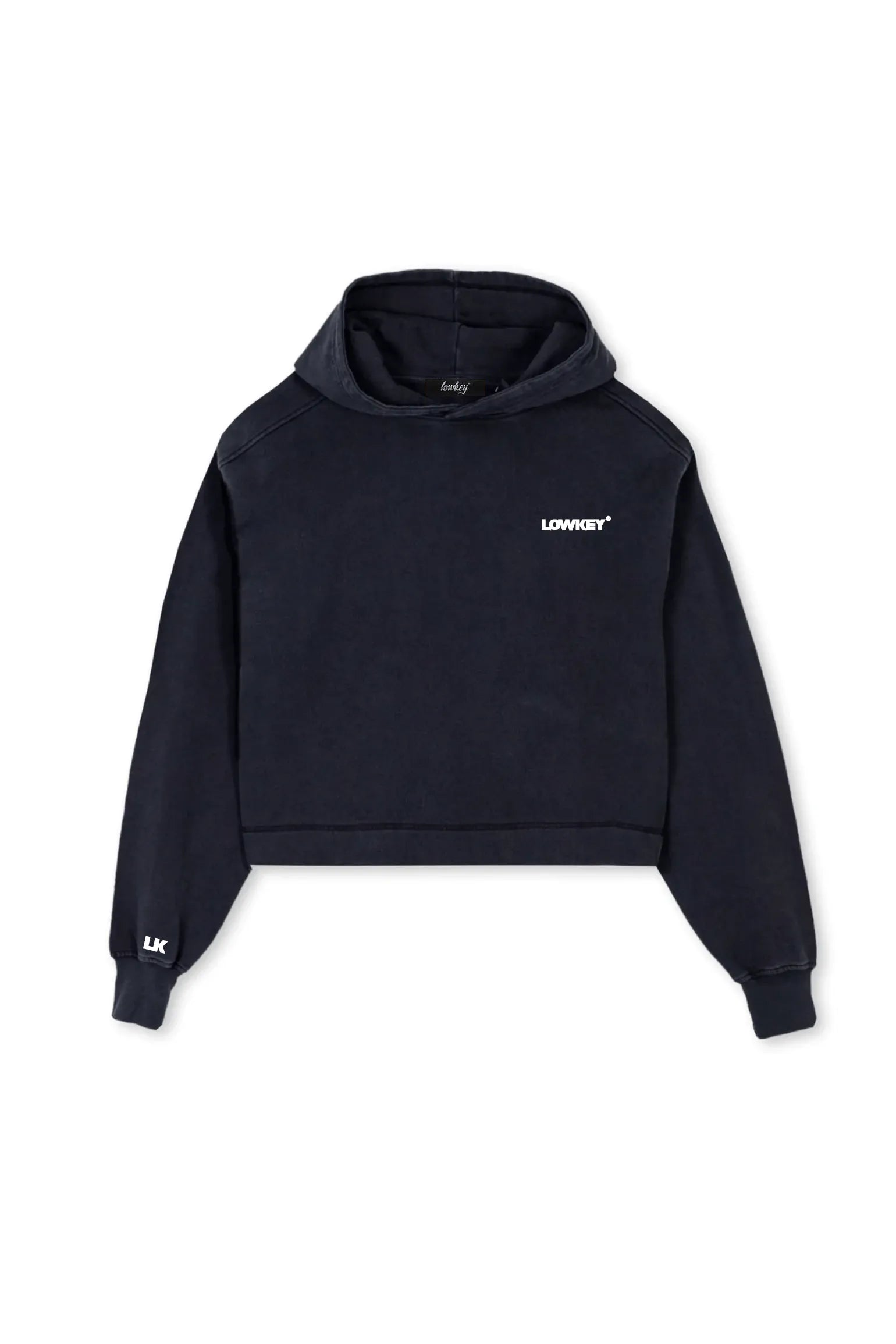 Lowkey® Cropped Basic Logo Hoodie Women Cut