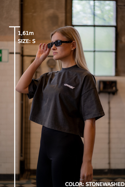 Lowkey® Cropped Basic Logo Tee Women Cut